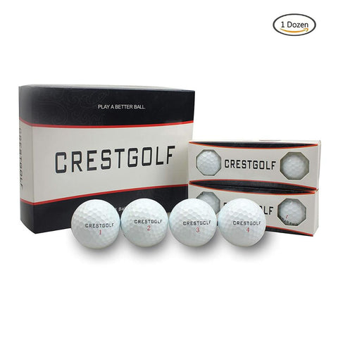 Crestgolf 12pcs/Box Golf Balls Maximum Distance 3-Piece Golf Ball for Professional Competition White Color