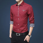 New men&#39;s long sleeve shirt men&#39;s youth slim non-iron shirt thin casual cotton shirt