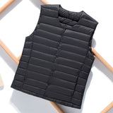 NewBang 7XL Plus Size 90 White Down Vest Men Ultra Light Down Vest Portable V-neck Sleeveless Coat Man Winter Warm Liner
