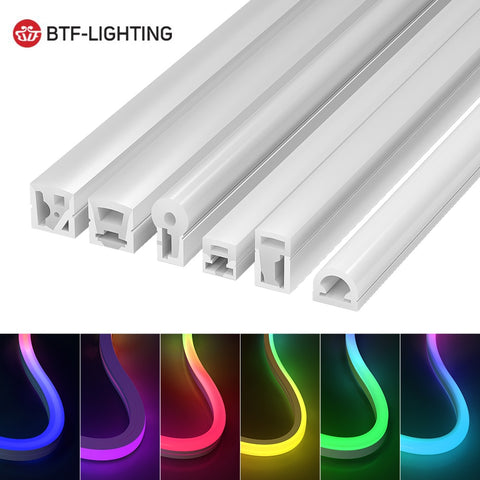 WS2812B WS2811 Neon Sign Tube SK6812 RGBW LED Strip Light Silica Gel 1m 2m 3m 4m 5m Flexible Neon Soft Lights Tube for Outdoors