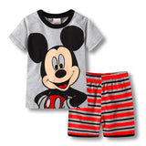 Summer Children Pajamas Short Sleeve T Shirt+Shorts Sets Kid Pyjamas Boy Girl Pijamas Cartoon Spiderman Elsa Baby Sleepwear Suit