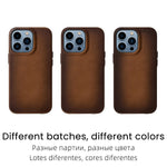 YMW Handmade Oil Wax Genuine Leather Case for iPhone 14 Pro Max Plus 13 12 mini Luxury Business Retro Pull-up Cow Phone Cover