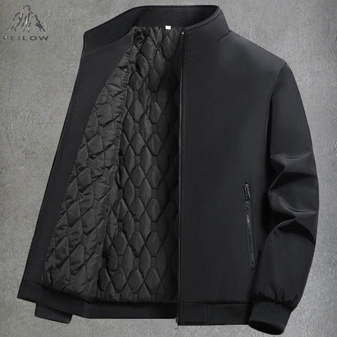 Plus Size 6XL 7XL 8XL Thicken Warm Varsity Jacket Coat Men Windbreaker Streetwear Winter Fleece Jackets For Men Parkas Overcoats