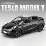 1:24 Tesla Roadster Model Y Model 3 Alloy Toy Car Model Wheel Steering Sound and Light Children&#39;s Toy Collectibles Birthday gift