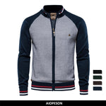 AIOPESON Spliced Cardigan Men Streetwear Casual High Quality Cotton Sweater Men Winter Fashion Brand Cardigans for Men