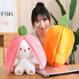 Bunny Plush Toys Cute Strawberry Of Rabbits Stuffed Animal Kawaii Bunny Baby Plushie Soft Hugging Pillow Plush Toy Gifts for Ki