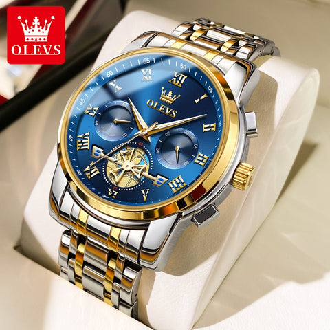 OLEVS Top Brand Men&#39;s Watches Classic Roman Scale Dial Luxury Wrist Watch for Man Original Quartz Waterproof Luminous Male reloj