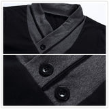 2023 Fashion Brand Trend Slim Fit Long Sleeve T Shirt Men Patchwork Collar Tee V-Neck Men T-Shirt Cotton T Shirts Plus Size 5XL