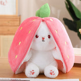 Bunny Plush Toys Cute Strawberry Of Rabbits Stuffed Animal Kawaii Bunny Baby Plushie Soft Hugging Pillow Plush Toy Gifts for Ki