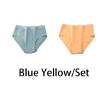 2PCS/Set Women Cotton Solid Seamless Panties Sexy Big Size Underwear Letter Lingerie Mid Waist Comfortable Briefs NKT2123-2
