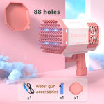 88/69Holes Bubble Gun Automatic Bubbles Machine Rocket Gun Launcher Shape Blower Soap Toys For Kid Bubble Machine Party Supplies