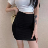 Elasticity Black One-step Skirt Women Summer High Waist Tight Sexy Hot Girl Bag Hip Black Short Skirt Night Club Mini Skirt