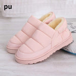 New arrival waterproof women PU leather snow boots warm short plush ankle boot female winter shoes woman large big size 41 45