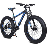 Wolf's Fang Bicycle 26*4.0 Inch 24 Speed Fat Bikes Aluminum Alloy Frame Snow Wide Tire Double Front Ffork Men Women Cycling