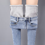 Winter Warm Jeans Woman 2022 High Waist Casual Velvet Ladies Trousers Female Pantalon Denim jeans for Women Pants clothe