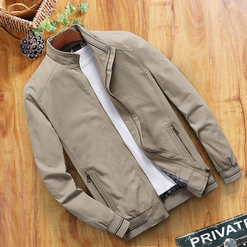 Spring and Autumn Men&#39;s Bomber Jacket Casual Men&#39;s Outerwear Windbreaker Stand Collar Jacket Men&#39;s Workwear Jacket L-6XL