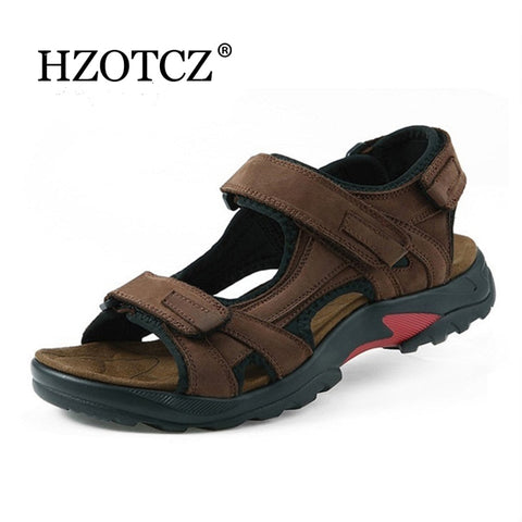 Top quality men sandals summer slippers genuine leather sandals men outdoor shoes men leather sandals for men