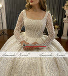 NS4406 Long Sleeve Luxury Beaded Wedding dress