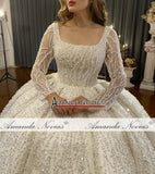 NS4406 Long Sleeve Luxury Beaded Wedding dress