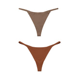 2 Pcs Silk Seamless Panties Underwear Fitness Sports Female Lingerie Sexy T-back G-string Thong Woman Underwear