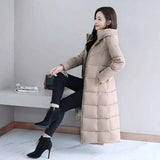 2022 Long Straight Winter Coat Women Casual Down Jackets Slim Remove Hooded Parka Oversize Fashion Outwear Plus Size 5XL WT 1 Kg