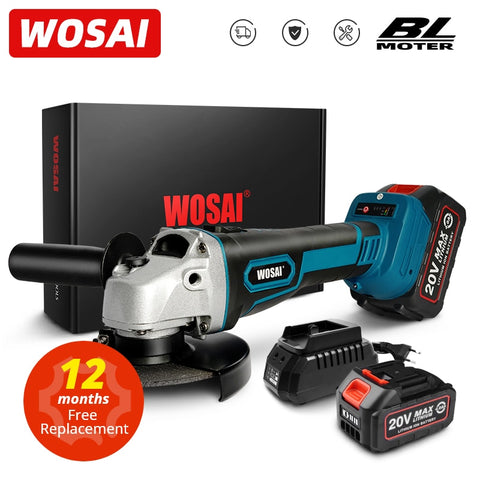 WOSAI MT Series M14 Brushless Angle Grinder 20V Lithium-Ion Battery Machine Cutting Cordless Electric Angle Grinder Power Tools