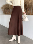 TIGENA Knitted Long Maxi Skirt Women 2022 Fall Winter Casual Solid Thick Warm A Line High Waist Ankle Length Skirt Female Ladies