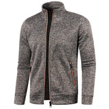 2022 Autumn Winter Men&#39;s Zipper Knit Long Sleeves Thin Cashmere Fashion Top Sweater Coat
