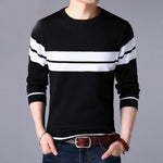 Autumn Winter Casual Loose Vintage Striped Sweaters Man Long Sleeve All Match Pullover Male Keep Warm Fashion Gentmen Clothes