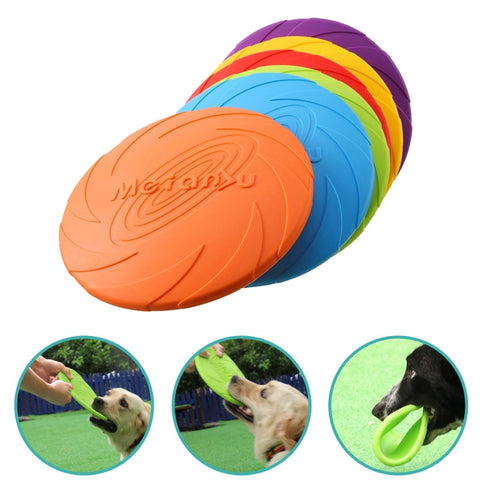 Fashion Pet Dog Silicone Game Frisbeed Dog Toy Flying Discs Trainning Interactive Toys Pet Supplies Flying Disc 15/18/22cm