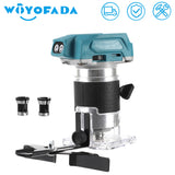Brushless Electric Hand Trimmer Cordless Wood Router Woodworking Engraving Slotting 5 Speeds Trimming Milling Machine For Makita