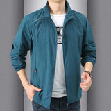 New Fashion Quick Drying Breathable Jacket for Man Loose Casual Stand Collar Coats Pocket Solid Outwears Sports Men&#39;s Clothing