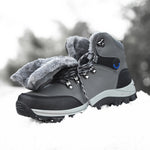 Winter Men Boots With Fur Warm Snow Non-slip Men Work Casual Shoes Waterproof Leather Sneakers High Top Ankle Boots Plus Size