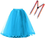 MisShow Women Rainbow Tutu Short Skirt 5 Layers Soft Tulle Pettiskirt Girls Christmas Halloween Cosplay Costumes Mesh Skirts