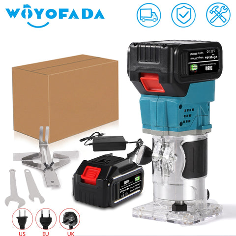 18V Cordless Electric Trimmer Wood hand trimmer Engraving Slotting Trimming Carving Machine Router Wood for Makita 18V battery