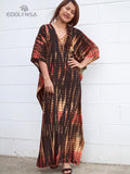 2023 Bohemian Printed Women Beach Dress Bathing Suit Cover Up Summer Tunic For Woman Beachwear Robe de plage Kaftan Q1218