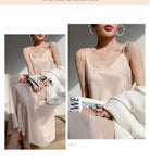 Dress for women 2022 Sexy  Simulated Silk Sleeveless Long Summer Dress Fashion