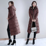 2022 Long Straight Winter Coat Women Casual Down Jackets Slim Remove Hooded Parka Oversize Fashion Outwear Plus Size 5XL WT 1 Kg