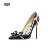 Real Leather 2022 Newest Cinderella Shoes Butterfly-knot High Heels For Women Pumps Pointed toe Woman Party Wedding Shoes 6cm 33