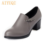 AIYUQI 2023 Autumn Genuine Leather Women Office Shoes High-heeled Sexy Women Dress Shoes Big Size 41 42 43 Women Party Shoes