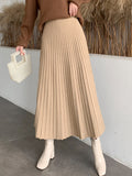 TIGENA Knitted Long Maxi Skirt Women 2022 Fall Winter Casual Solid Thick Warm A Line High Waist Ankle Length Skirt Female Ladies