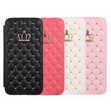 Wallet Flip Leather Phone Case For iPhone 14 13 12 Pro Max 11 Xr Xs X Cute Crown Bling Cover For Apple 7 8 Plus SE2020 Card Solt