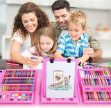 42-208PCS Kids Art Painting Set Toy Watercolor Pen Crayon Pencil Educational Drawing Board Doodle Tool Kit Child Girl Gift Toys