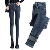 Jeans for Women mom Jeans blue gray black Woman High Elastic  40 Stretch Jeans female washed denim skinny pencil pants