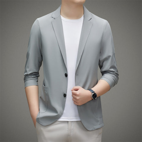 Summer Sunscreen Men for Blazer 2023 New Ultra-thin Lightweight Smart Casual Suit Jackets Classic Solid Single Breasted Coats