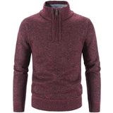 Winter Men&#39;s Fleece Thicker Sweater Half Zipper Turtleneck Warm Pullover Quality Male Slim Knitted Wool Sweaters for Spring