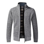 Top Quality Autumn Winter New Men&#39;s Jacket Slim Fit Stand Collar Zipper Jacket Men Solid Cotton Thick Warm  Sweater