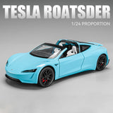 1:24 Tesla Roadster Model Y Model 3 Alloy Toy Car Model Wheel Steering Sound and Light Children&#39;s Toy Collectibles Birthday gift