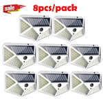 2/4/8/10PCS Solar Light Outdoor 100 LED Wall Lamp PIR Motion Sensor Lamp Waterproof LED Lights For Garden Street Decoration