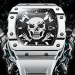 BONEST GATTI Top Craft Watch Carbon Fiber Men Hollow Automatic Mechanical Watch Niche Light Luxury Sports Watch - Skull